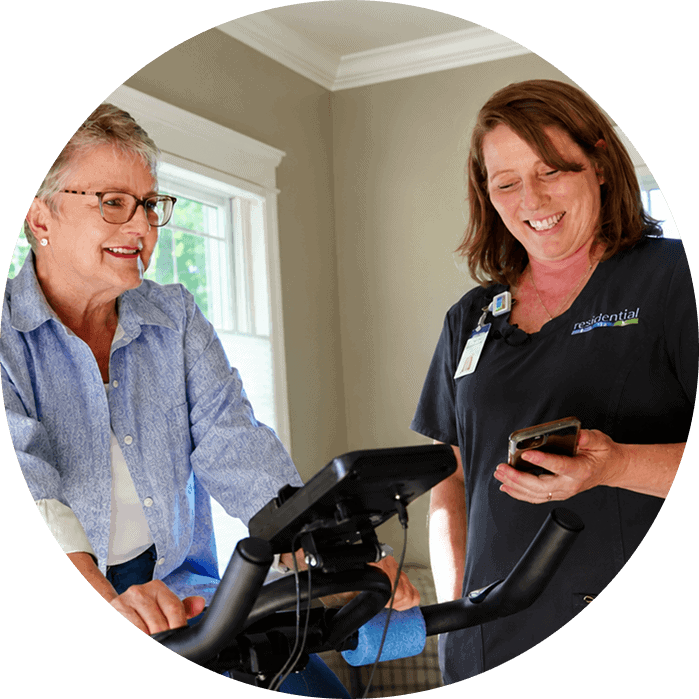 Residential Home Health nurse and patient