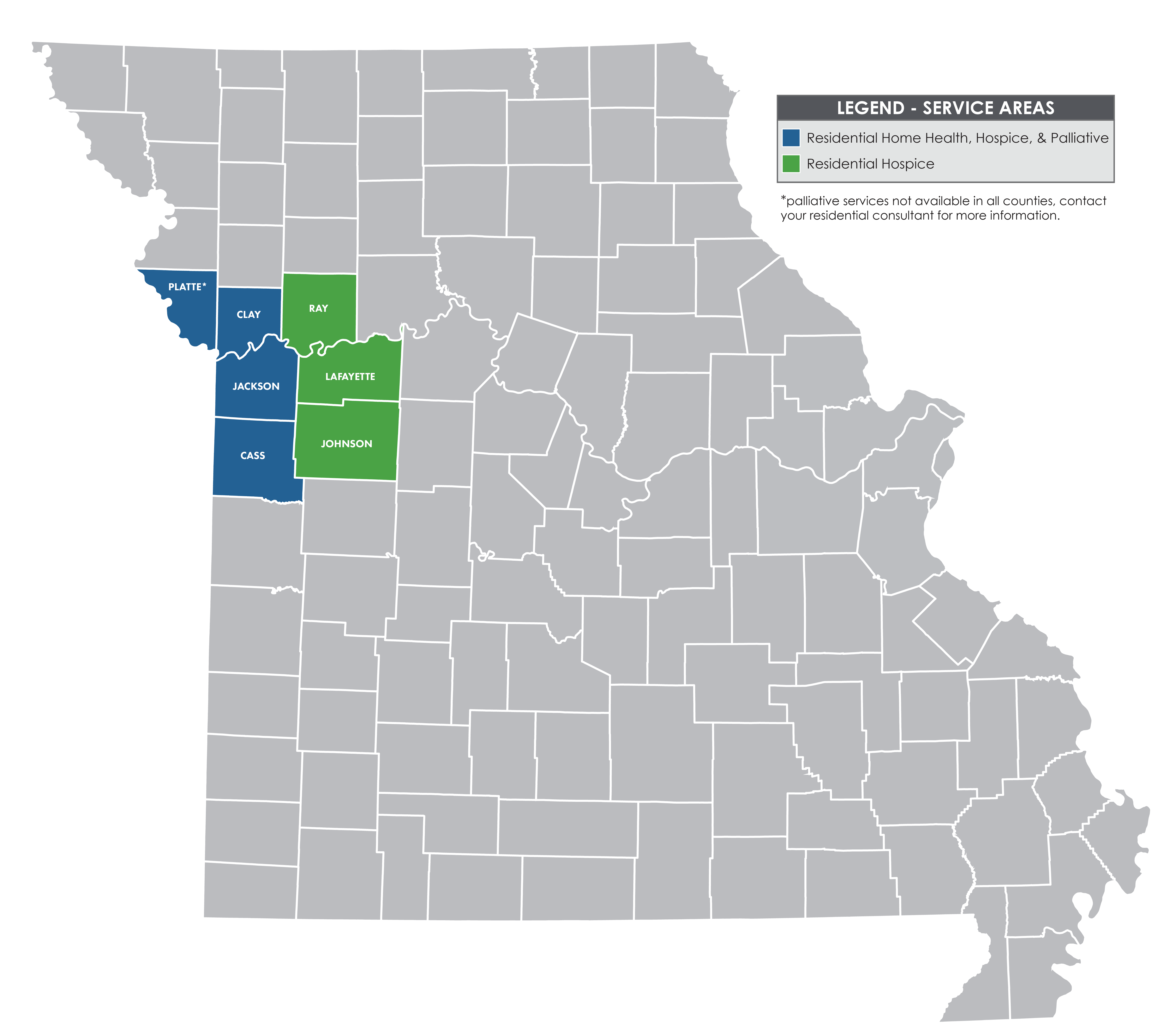 Residential Home Health & Hospice Service Areas in Missouri